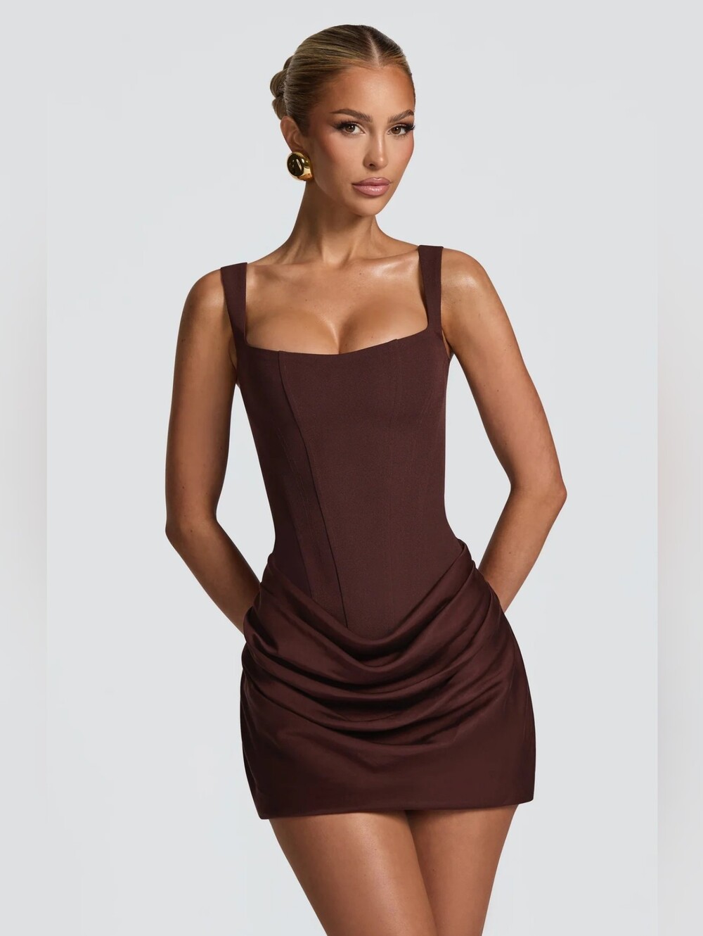 Minivestido Cornelia - Plum Brown NWT $193